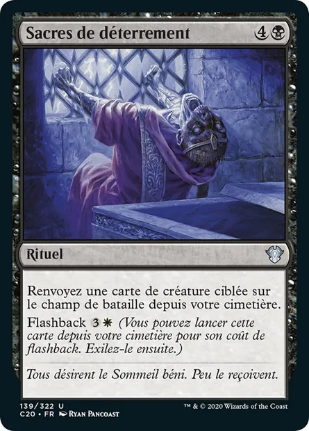 Sacres de déterrement, carte Magic C20 139 — extension Commander 2020