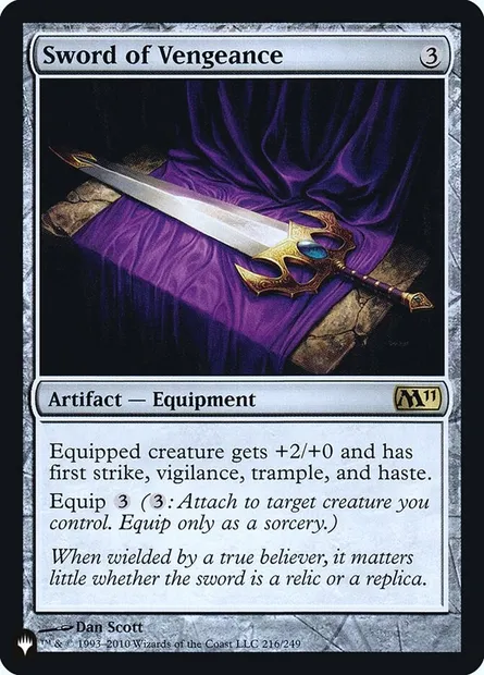 Épée de la vengeance, carte Magic PLST M11-216 — extension The List