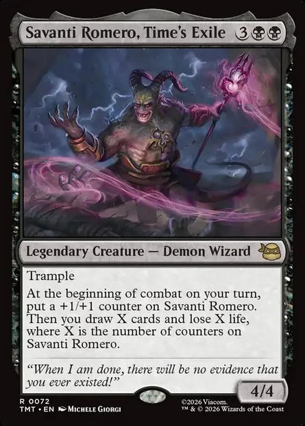 Savanti Romero, Time's Exile, Magic card TMT 72 — Teenage Mutant Ninja Turtles set