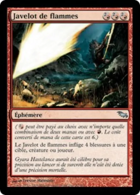 Javelot de flammes, carte Magic SHM 92 — extension Sombrelande
