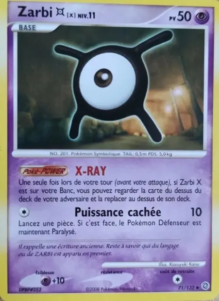 Zarbi X, carte Pokémon SW 71 — extension Merveilles Secrètes