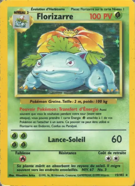 Florizarre, carte Pokémon BS 15 — extension Set de Base