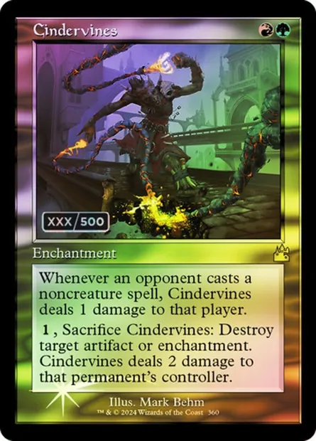 Cindervines, Magic card RVR 360z — Ravnica Remastered set