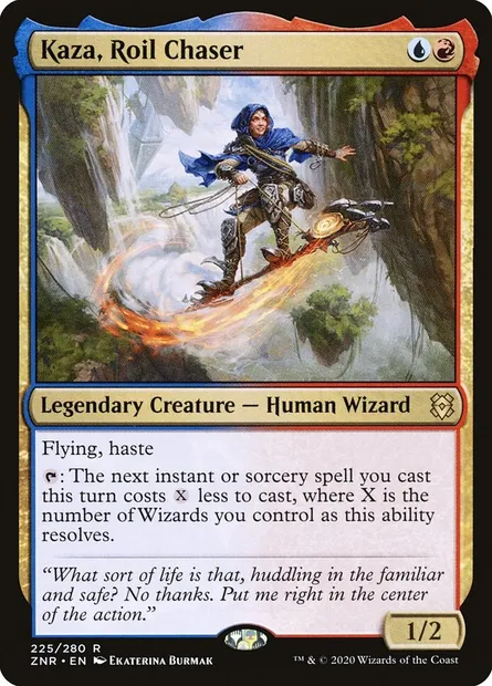 Kaza, Roil Chaser, Magic card ZNR 225 — Zendikar Rising set