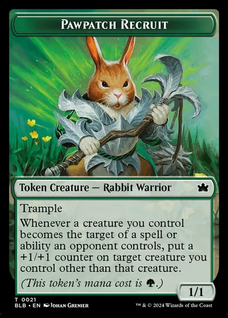 Pawpatch Recruit, Magic card TBLB 21 — Bloomburrow Tokens set