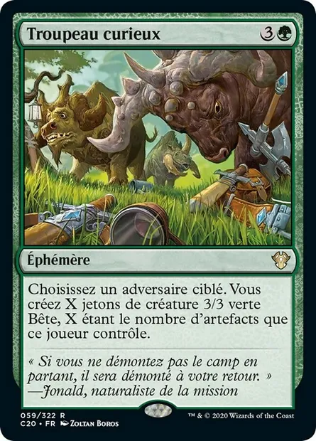 Troupeau curieux, carte Magic C20 59 — extension Commander 2020