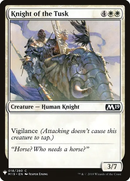 Knight of the Tusk, Magic card PLST M19-18 — The List set