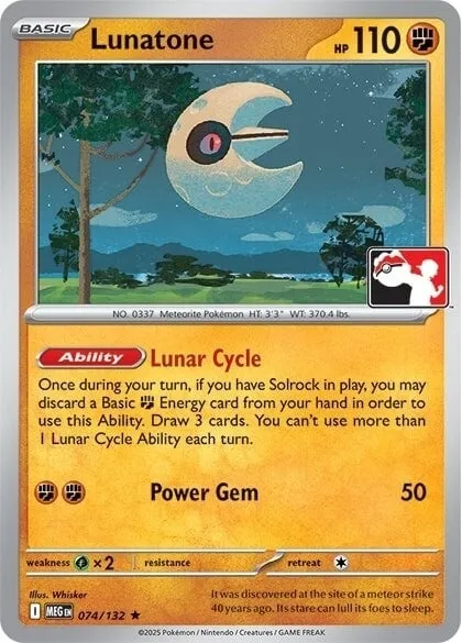 Lunatone, Pokémon card PPS 074-4 — Play! Pokémon Prize Pack Series set