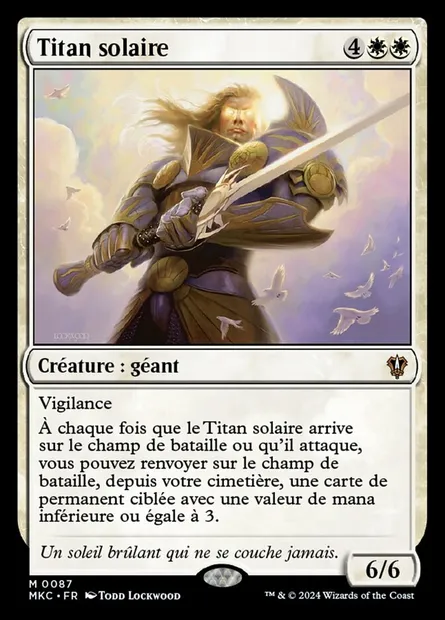 Titan solaire, carte Magic MKC 87 — extension Murders at Karlov Manor Commander