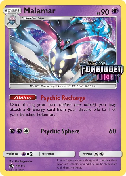 Malamar, Pokémon card SM 117 — SM Black Star Promos set