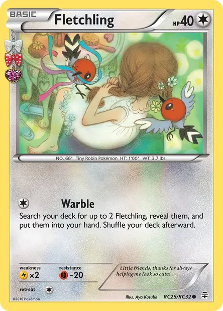 Fletchling, Pokémon card GEN RC25 — Generations set