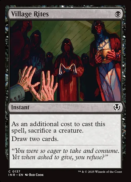 Village Rites, Magic card INR 137 — Innistrad Remastered set