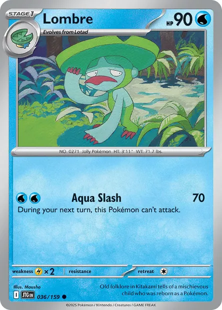 Lombre, Pokémon card JTG 036 — Journey Together set