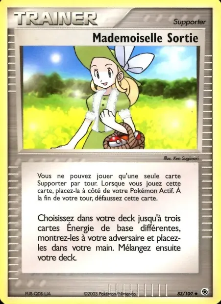Mademoiselle Sortie, carte Pokémon RS 83 — extension EX Rubis & Saphir