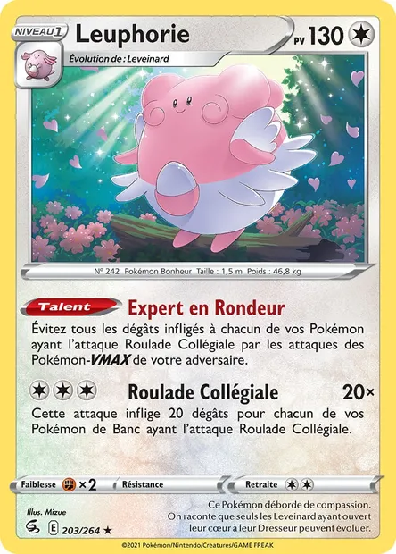 Leuphorie, carte Pokémon FST 203 — extension Poing de Fusion