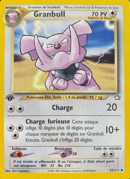 Granbull, carte Pokémon NG 37 — extension Neo Genesis