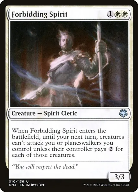 Forbidding Spirit, Magic card GN3 10 — Game Night: Free-for-All set