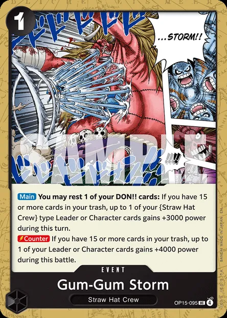Gum-Gum Storm, One Piece card OP15-095 — ADVENTURE ON KAMI’S ISLAND set
