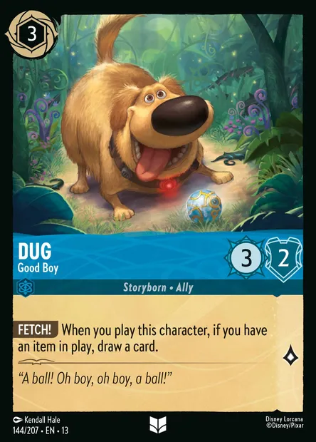 Dug - Good Boy, Disney Lorcana card CH13-144 — Attack of the Vine! set