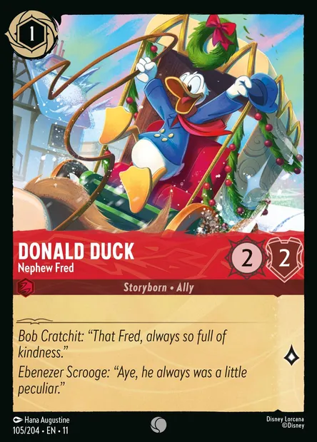 Donald Duck - Nephew Fred, Disney Lorcana card CH11-105 — Winterspell set