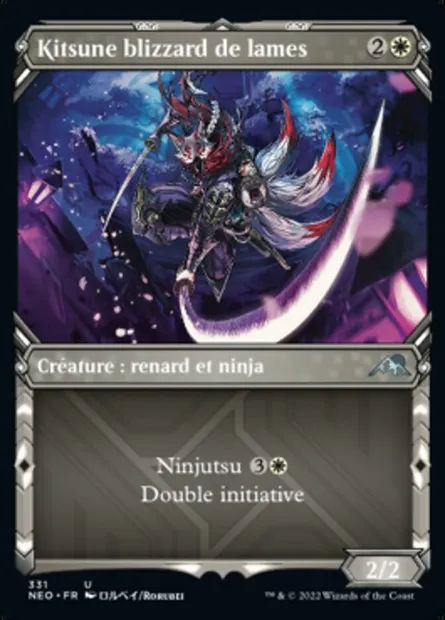 Kitsune blizzard de lames, carte Magic NEO 331 — extension Kamigawa: La Dynastie Néon
