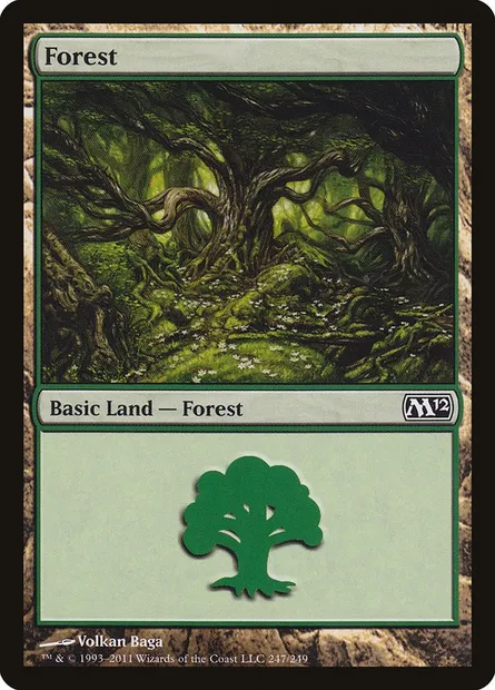 Forest, Magic card M12 247 — Magic 2012 set