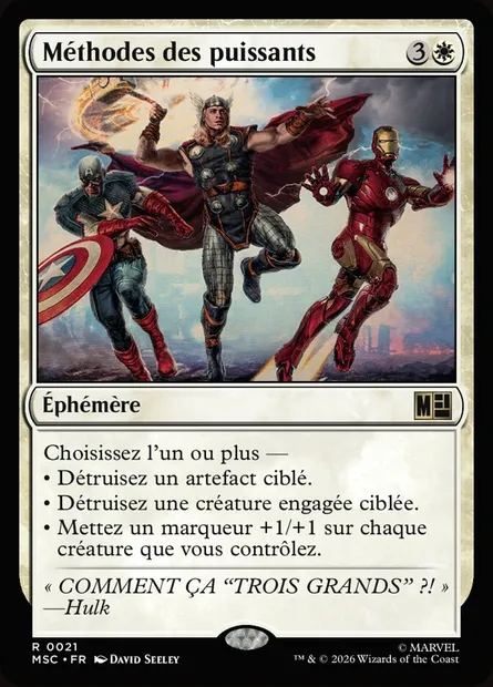 Méthodes des puissants, carte Magic MSC 21 — extension Marvel Super Heroes Commander