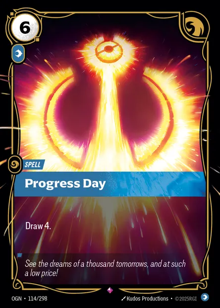 Progress Day, carte Riftbound OGN 114 — extension Origins