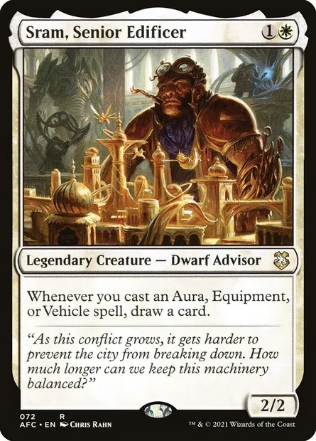 Sram, Senior Edificer, Magic card AFC 72 — Forgotten Realms Commander set