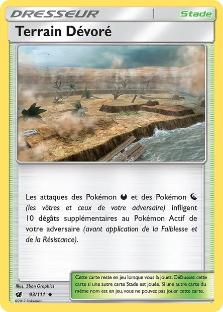 Terrain Dévoré, carte Pokémon CIN 93 — extension Invasion Carmin
