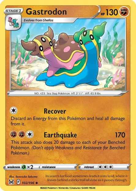 Gastrodon, Pokémon card LOR 102 — Lost Origin set