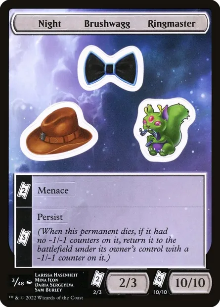 Night Brushwagg Ringmaster, Magic card SUNF 3 — Unfinity Sticker Sheets set