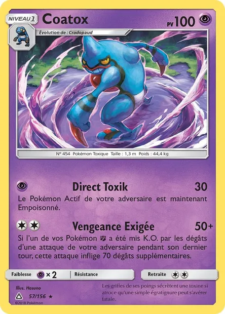 Coatox, carte Pokémon UPR 57 — extension Ultra-Prisme