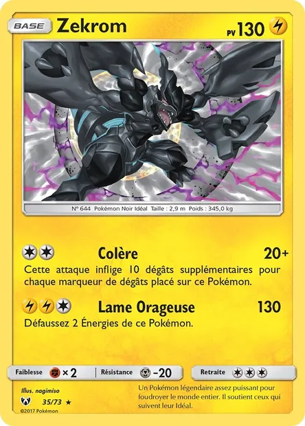 Zekrom, carte Pokémon SLG 35 — extension Légendes Brillantes