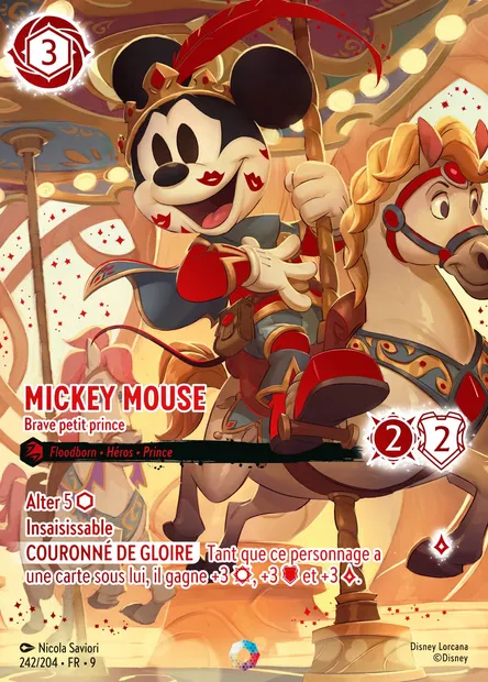 Mickey Mouse - Brave petit prince, carte Disney Lorcana CH9-242 — extension Fabuleux