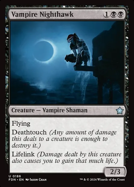 Vampire Nighthawk, Magic card FDN 186 — Foundations set