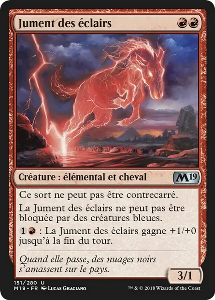Jument des éclairs, carte Magic M19 151 — extension Core Set 2019