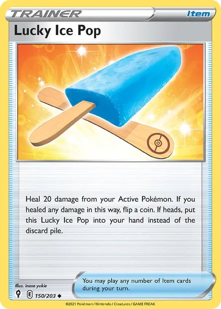 Lucky Ice Pop, Pokémon card EVS 150 — Evolving Skies set