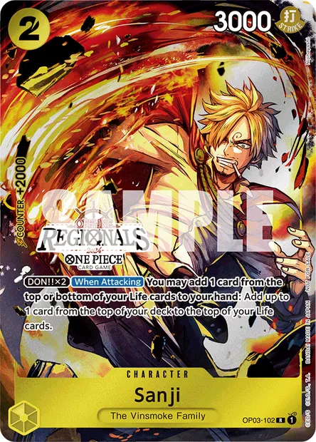 Sanji, One Piece card OP03-102 — PILLARS OF STRENGTH set