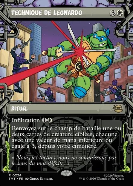 Technique de Leonardo, carte Magic TMT 224 — extension Teenage Mutant Ninja Turtles