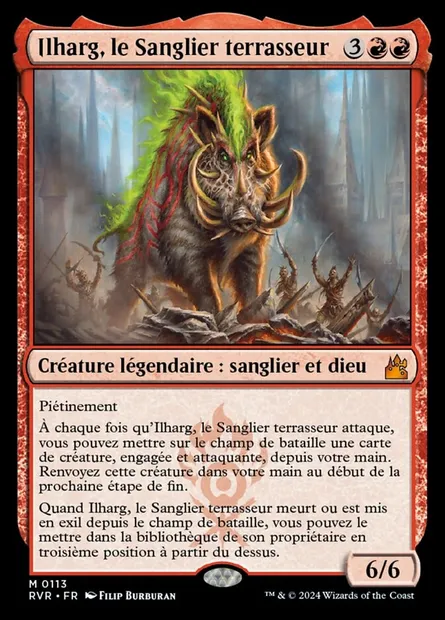 Ilharg, le Sanglier terrasseur, carte Magic RVR 113 — extension Ravnica Remastered