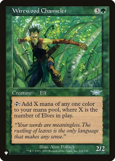 Wirewood Channeler, Magic card PLST LGN-144 — The List set