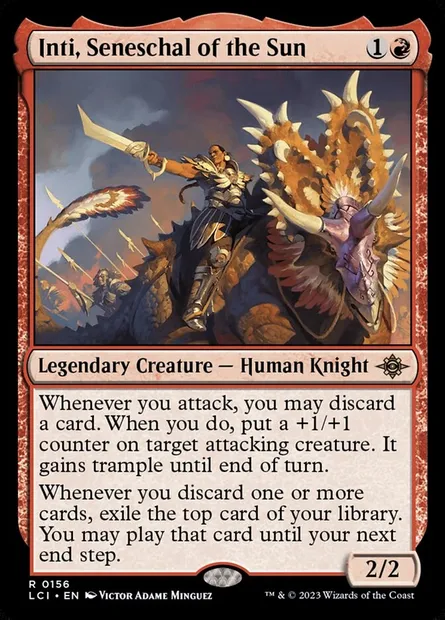 Inti, Seneschal of the Sun, Magic card LCI 156 — The Lost Caverns of Ixalan set
