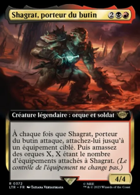 Shagrat, porteur du butin, carte Magic LTR 372 — extension Le Seigneur des Anneaux : chroniques de la Terre du Milieu