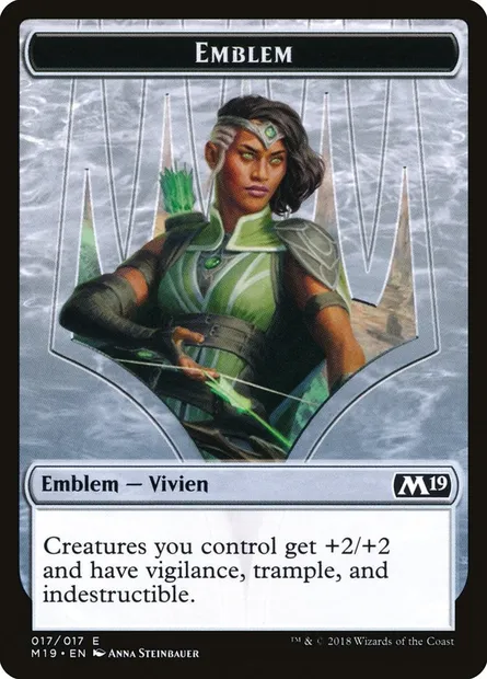 Vivien Reid Emblem, carte Magic TM19 17 — extension Core Set 2019 Tokens