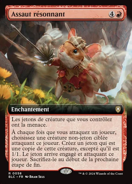 Assaut résonnant, carte Magic BLC 58 — extension Bloomburrow Commander