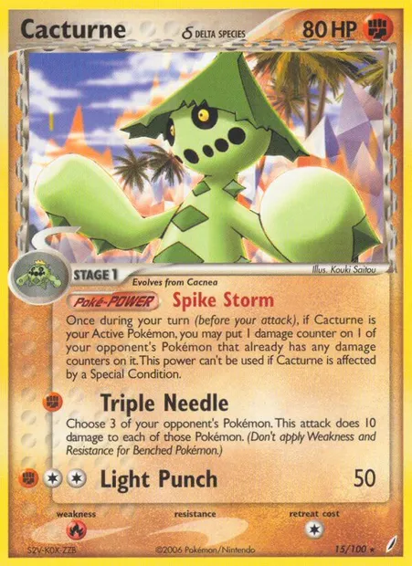 Cacturne δ, Pokémon card CG 15 — Crystal Guardians set