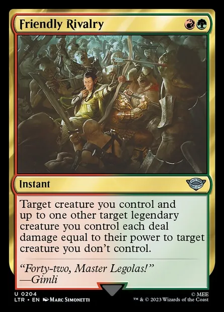 Friendly Rivalry, Magic card LTR 204 — The Lord of the Rings: Tales of Middle-earth set