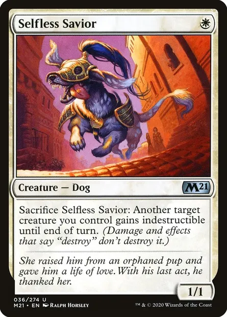 Selfless Savior, Magic card M21 36 — Core Set 2021 set