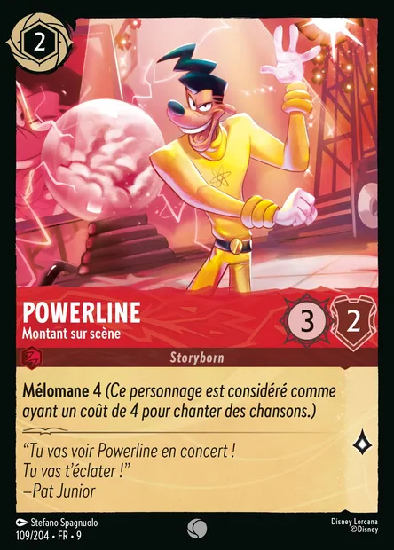 Powerline - Montant sur scène, carte Disney Lorcana CH9-109 — extension Fabuleux